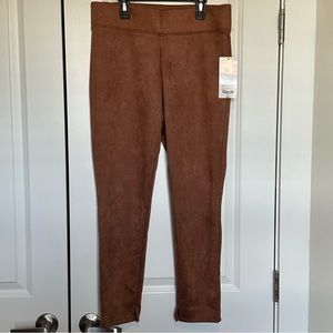 Mixit Full Length Faux Suede Leggings  cognac Size M NWT H011